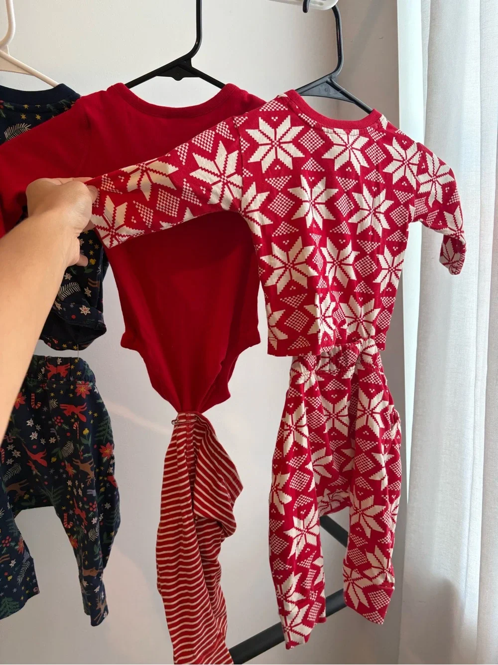 Hanna Andersson Baby Unisex Holiday, Christmas Matching Sets, Set of 3, 6-12 M